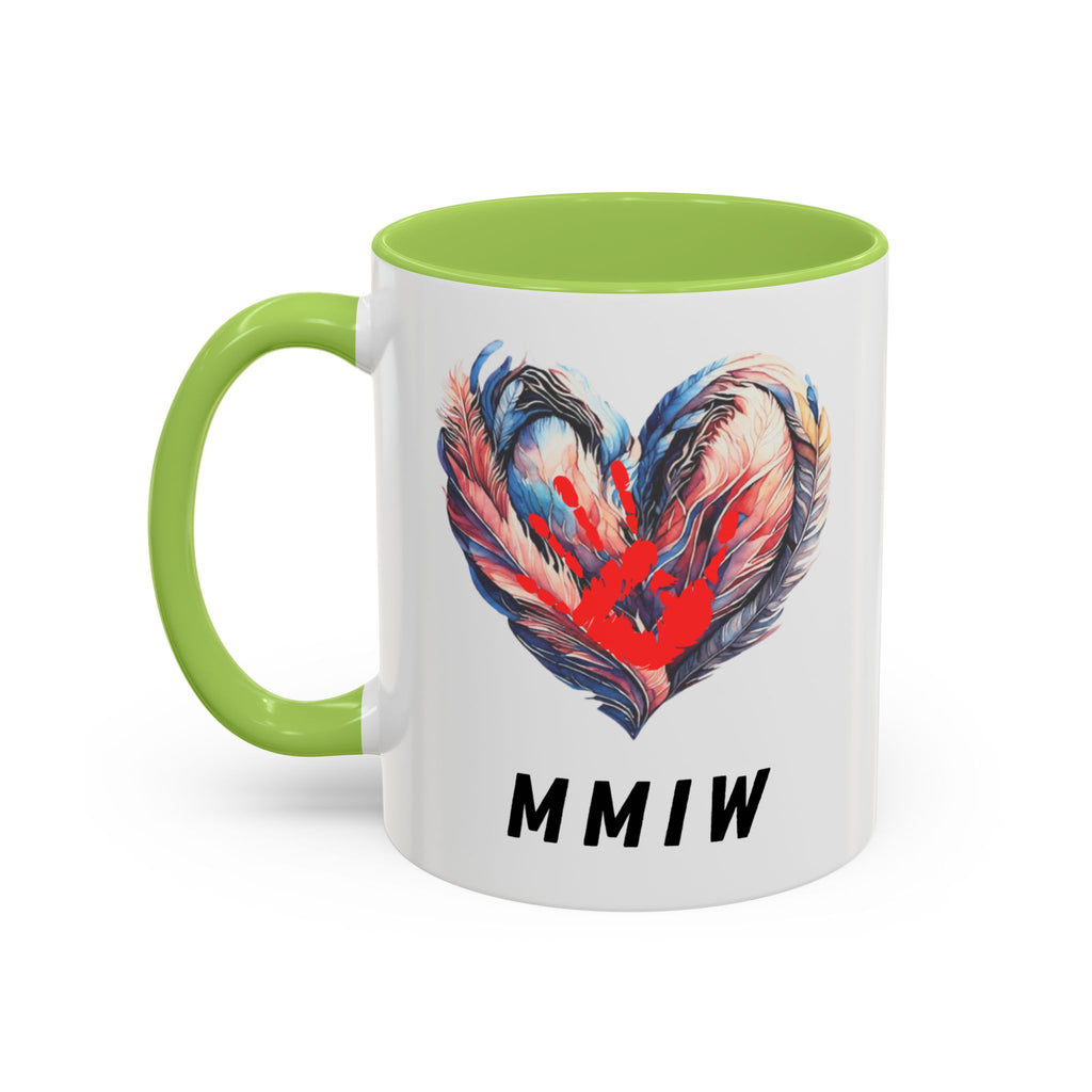 11/15oz MMIW Feather Heart Accent Coffee Mug – Missing and Murdered Indigenous Women Awareness