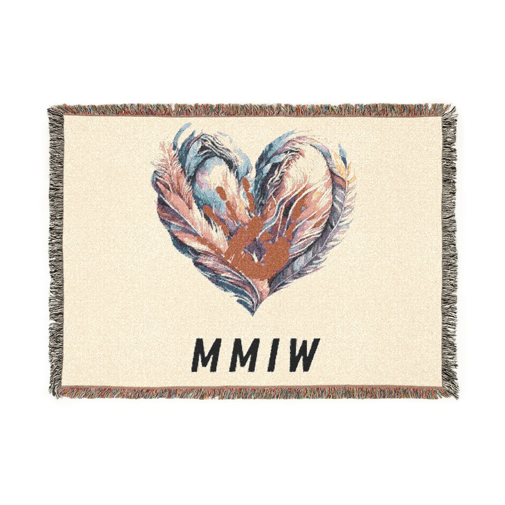 A MMIW Woven Blanket - Cozy Heart Design for Comfort & Awareness