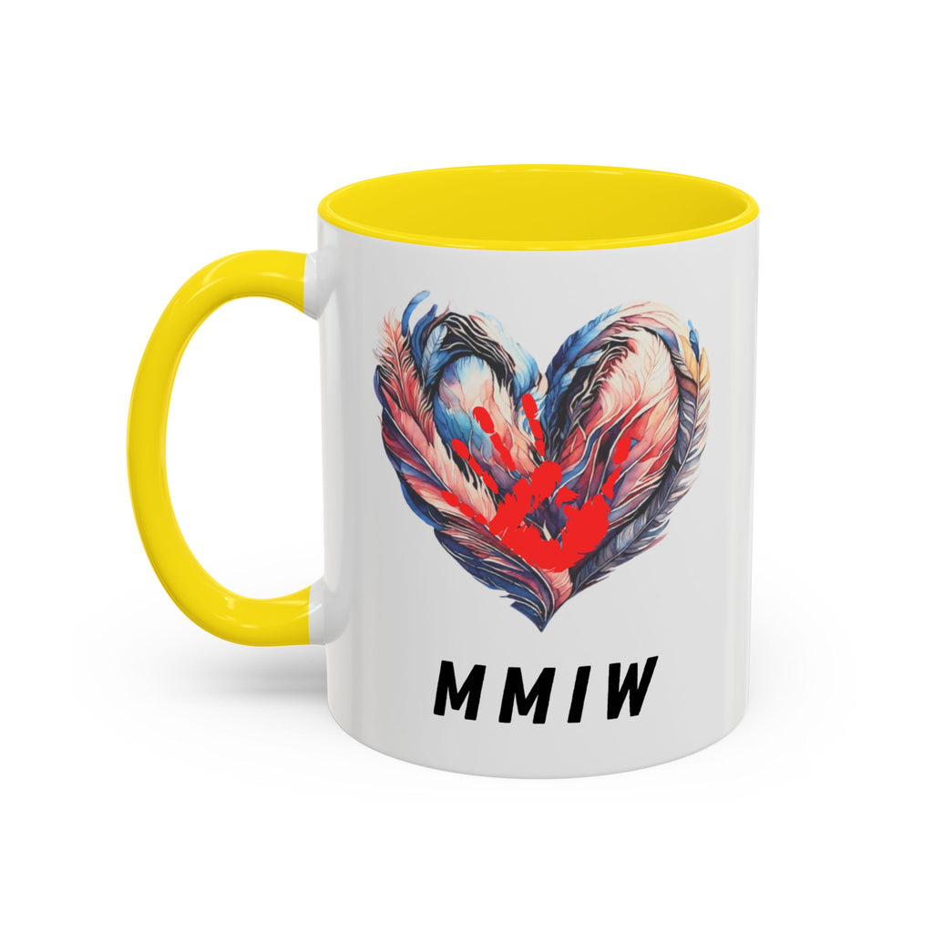 11/15oz MMIW Feather Heart Accent Coffee Mug – Missing and Murdered Indigenous Women Awareness