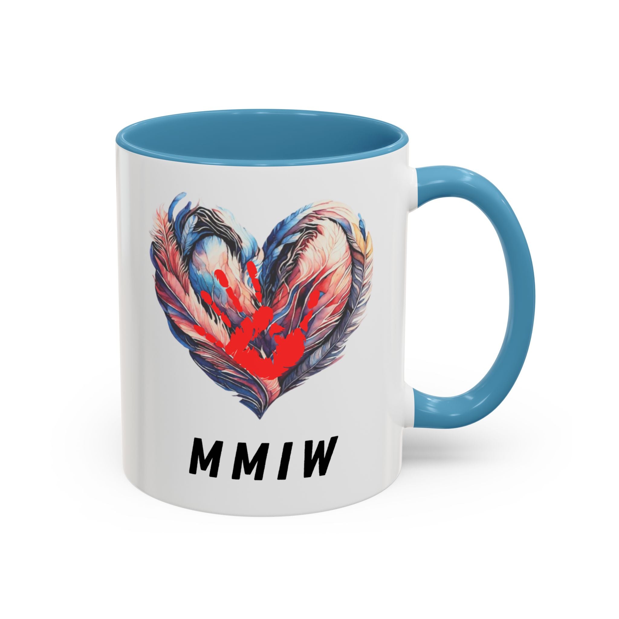 11/15oz MMIW Feather Heart Accent Coffee Mug – Missing and Murdered Indigenous Women Awareness
