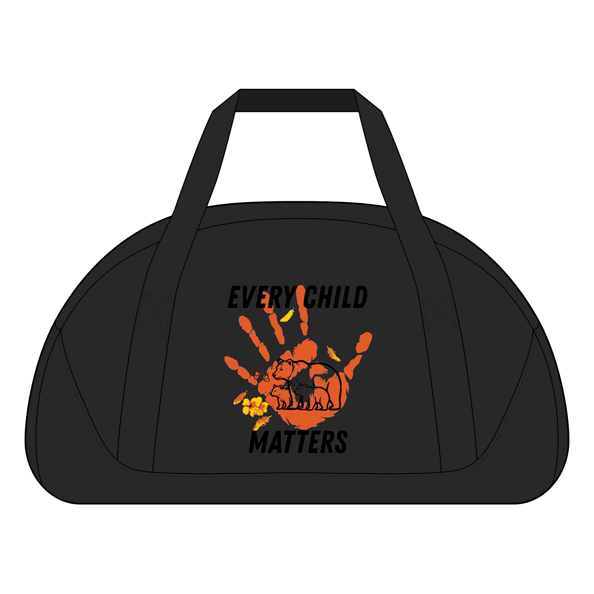 Every Child Matters Duffel Bag — Orange Handprint Awareness Accessory