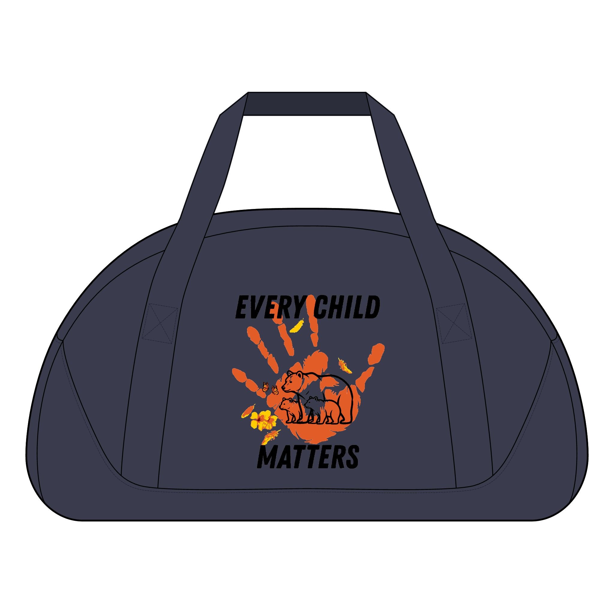 Every Child Matters Duffel Bag — Orange Handprint Awareness Accessory