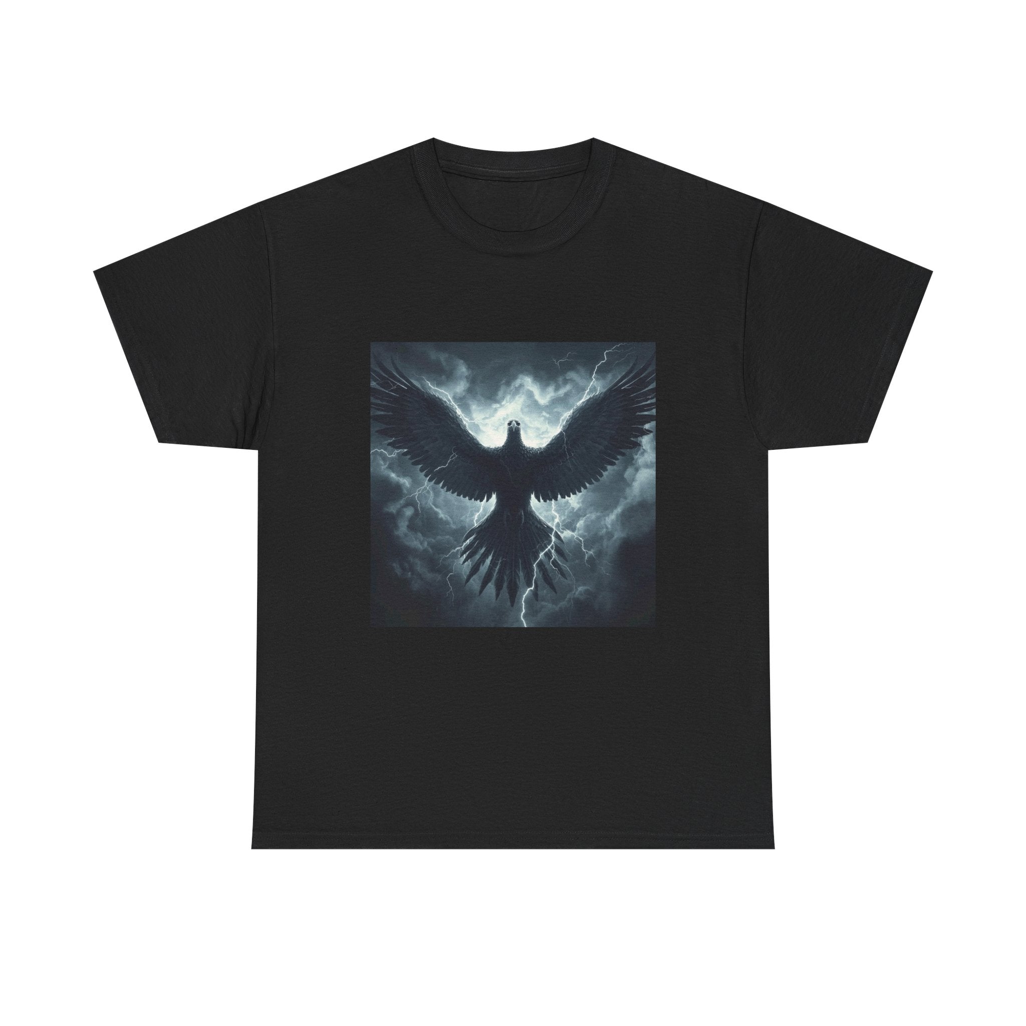 Thunderbird Lightning Graphic Tee — Dark Gothic Bird Storm T‑Shirt