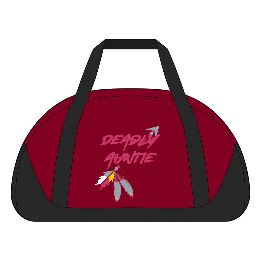 Duffel Bag — “Deadly Auntie” Feather Graphic Travel Gym Bag