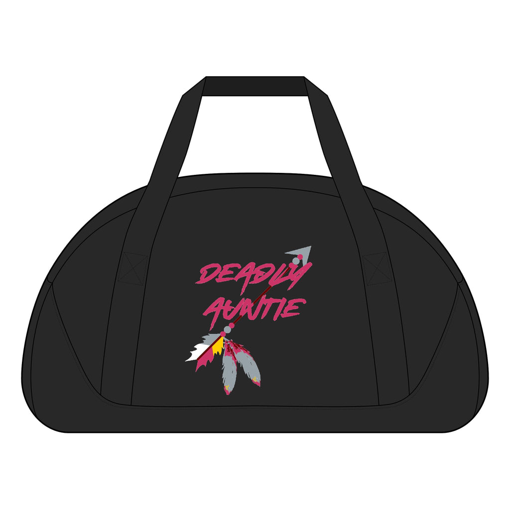 Duffel Bag — “Deadly Auntie” Feather Graphic Travel Gym Bag