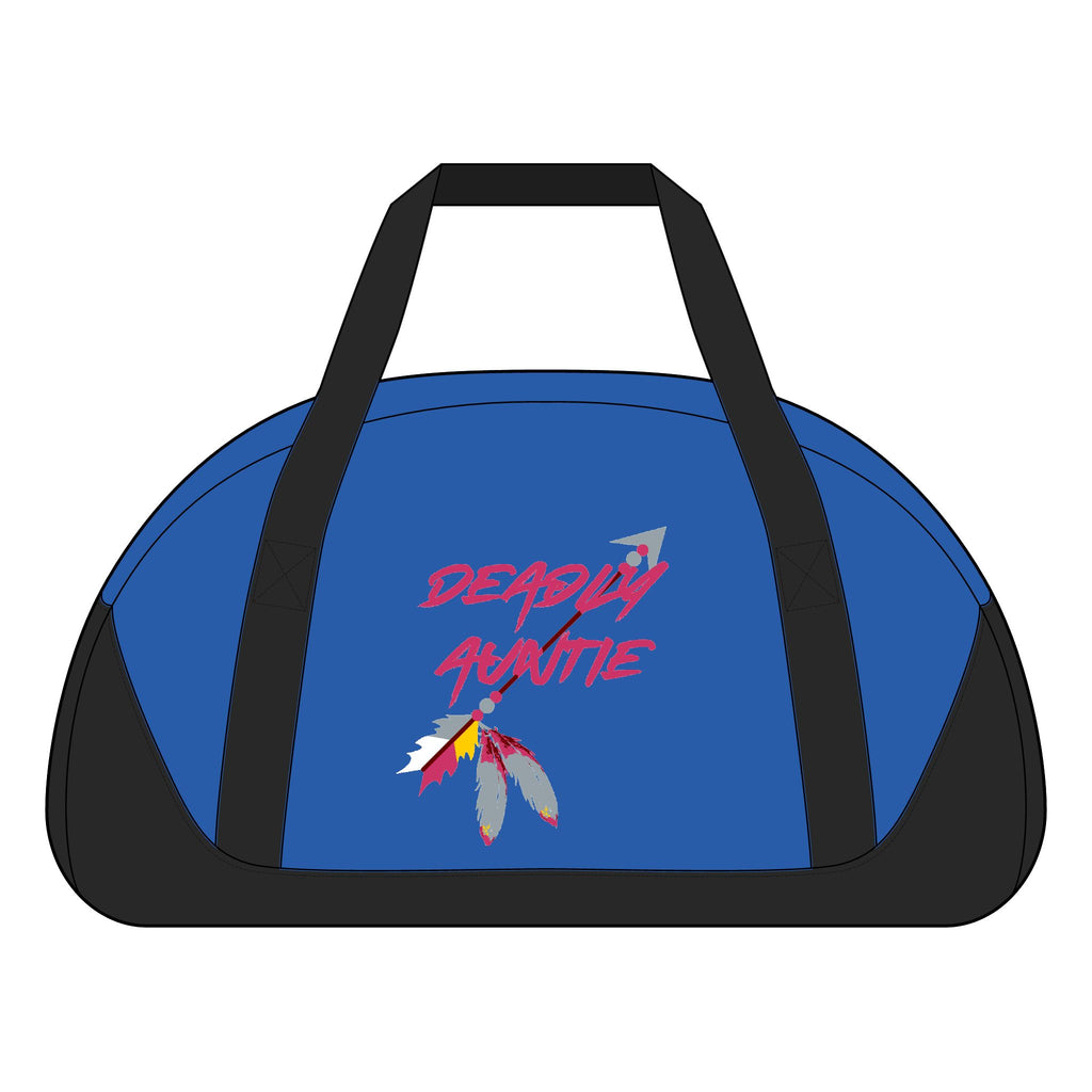 Duffel Bag — “Deadly Auntie” Feather Graphic Travel Gym Bag