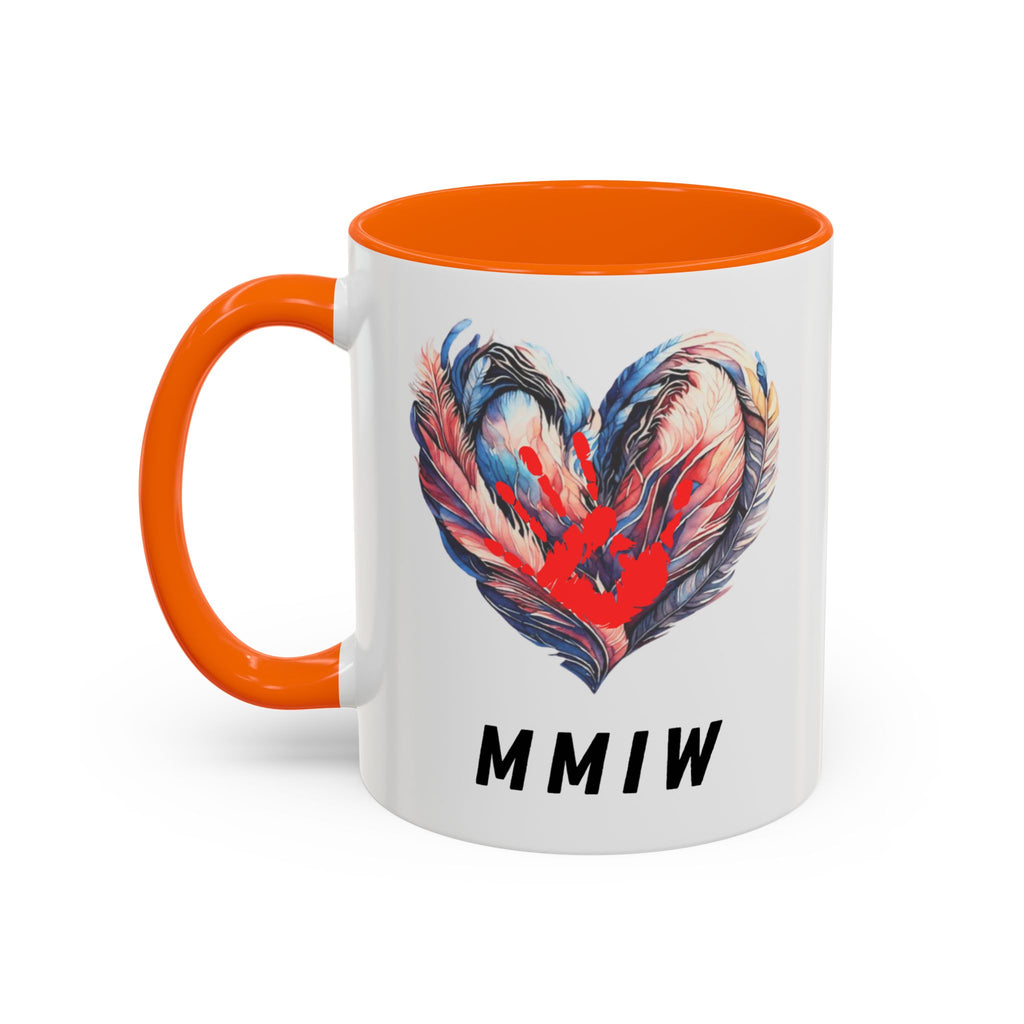 11/15oz MMIW Feather Heart Accent Coffee Mug – Missing and Murdered Indigenous Women Awareness