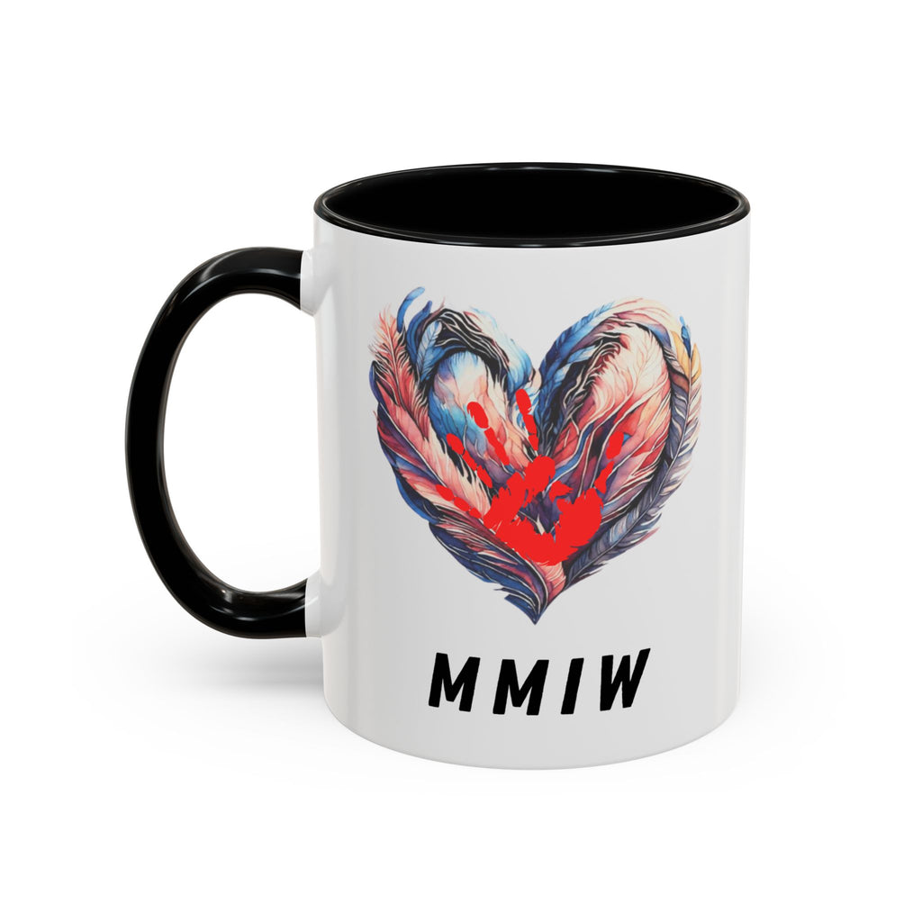 11/15oz MMIW Feather Heart Accent Coffee Mug – Missing and Murdered Indigenous Women Awareness