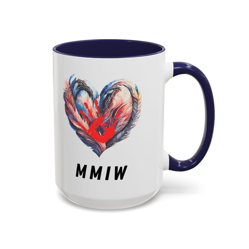 11/15oz MMIW Feather Heart Accent Coffee Mug – Missing and Murdered Indigenous Women Awareness