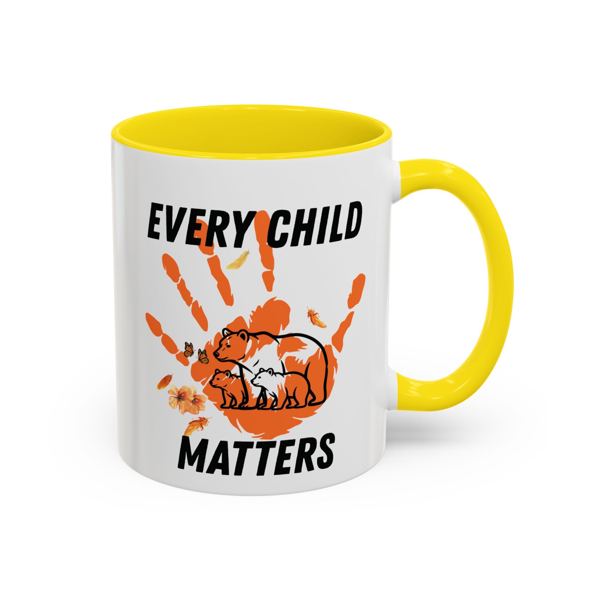 15/11oz Every Child Matters Accent Coffee Mug – Orange Handprint & Bear Memorial