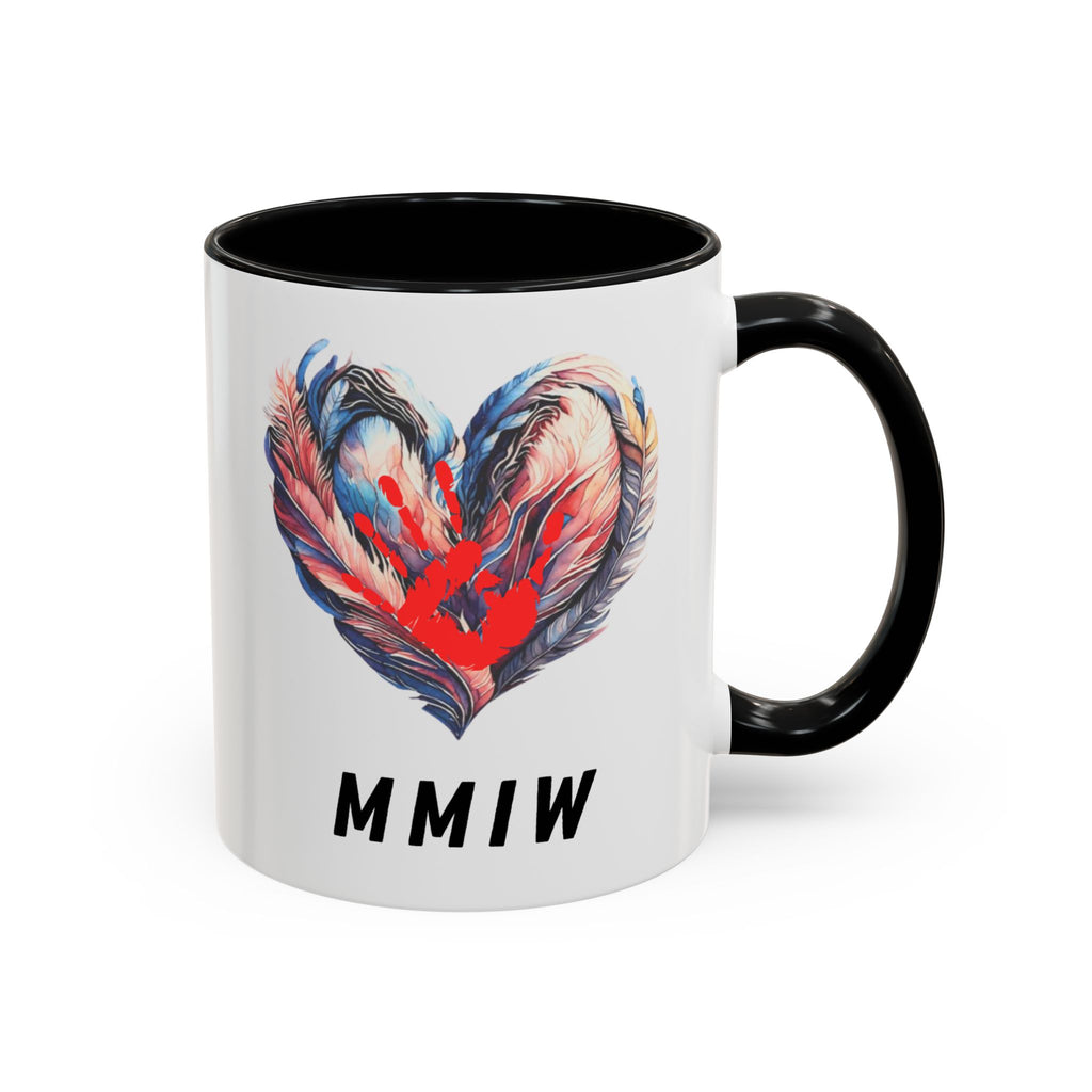 11/15oz MMIW Feather Heart Accent Coffee Mug – Missing and Murdered Indigenous Women Awareness