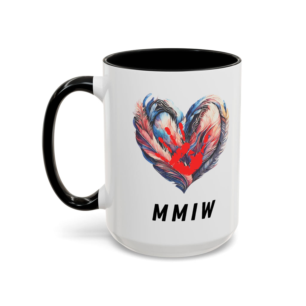 11/15oz MMIW Feather Heart Accent Coffee Mug – Missing and Murdered Indigenous Women Awareness