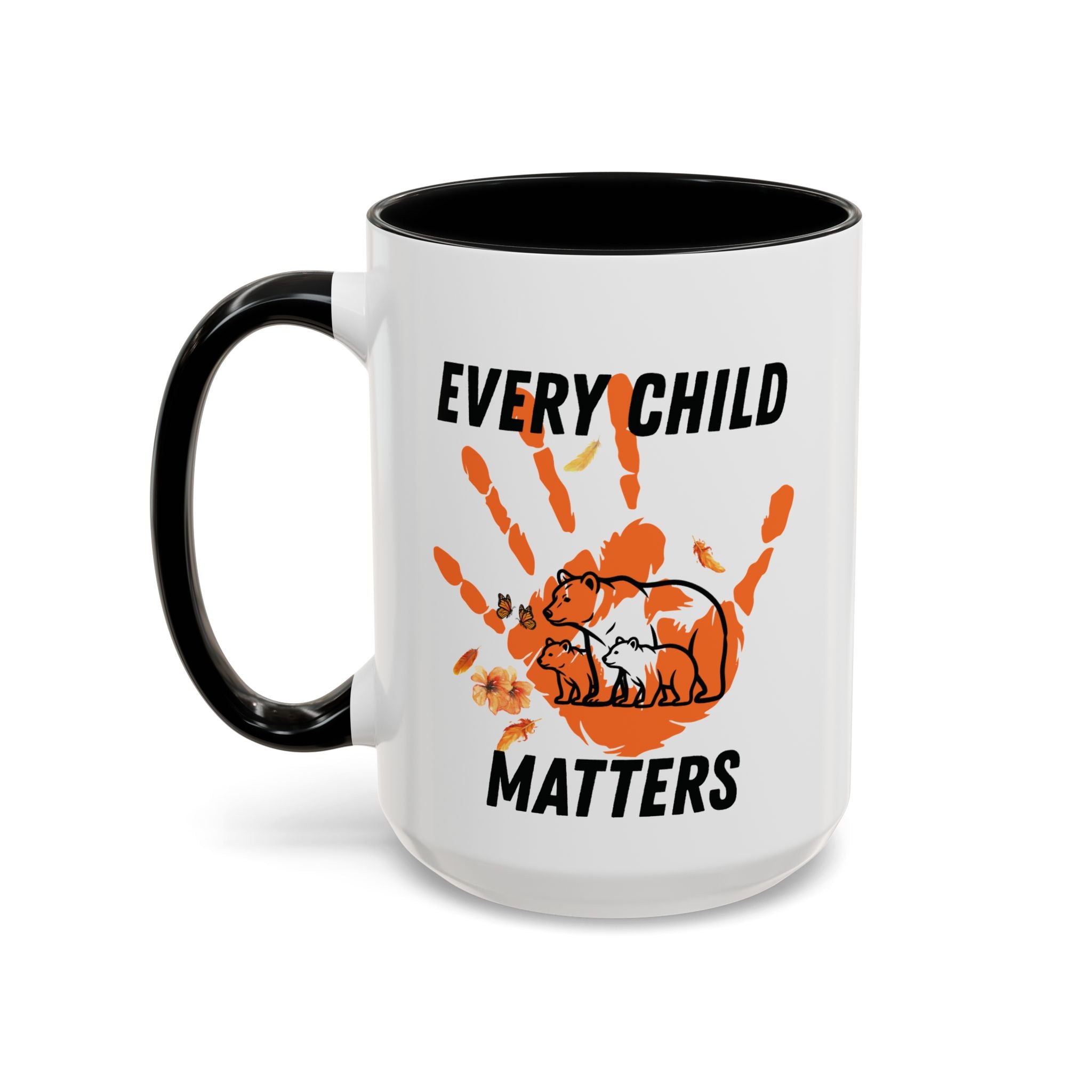 15/11oz Every Child Matters Accent Coffee Mug – Orange Handprint & Bear Memorial