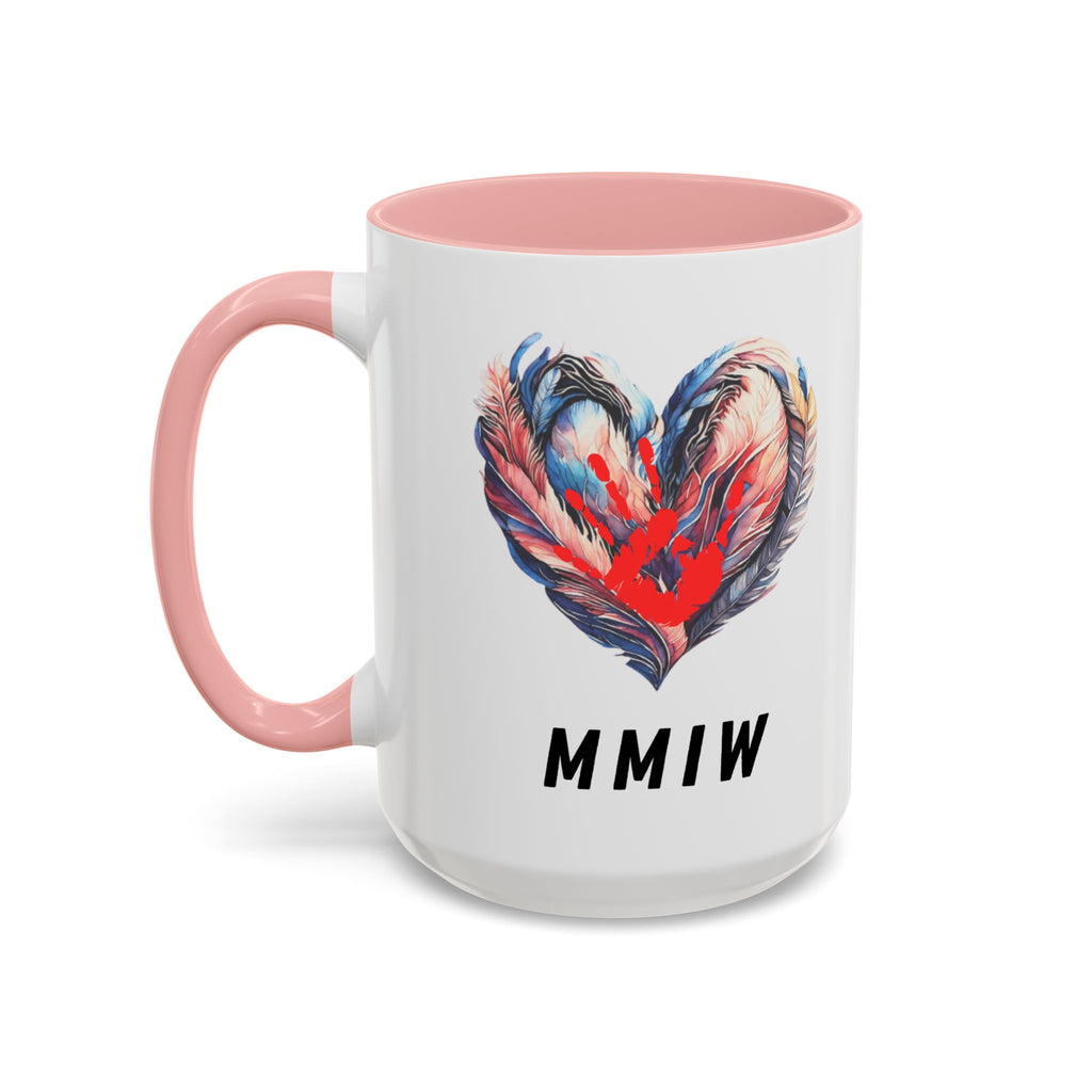 11/15oz MMIW Feather Heart Accent Coffee Mug – Missing and Murdered Indigenous Women Awareness