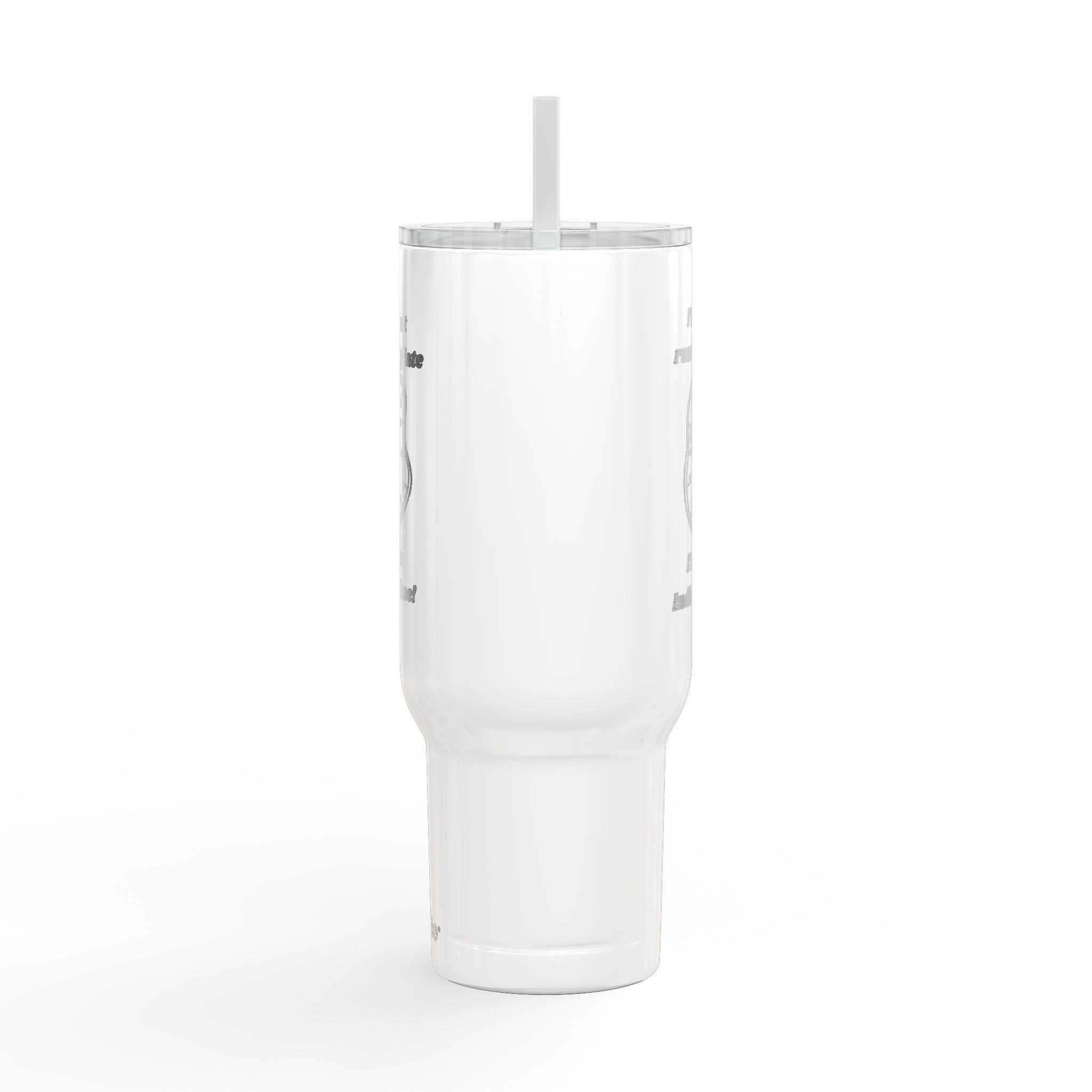 Engraved Insulated Tumbler with Lid & Straw — Funny Melting Clock Design