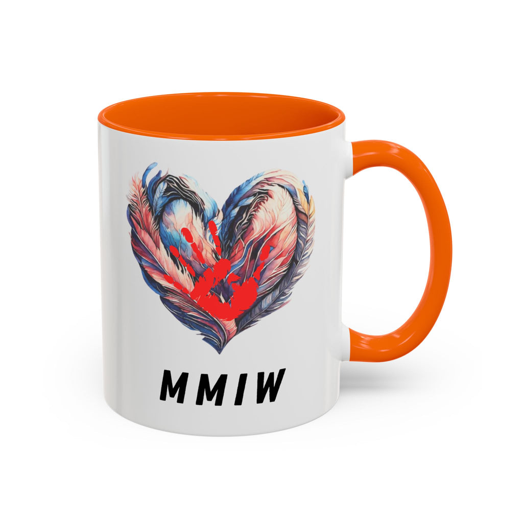 11/15oz MMIW Feather Heart Accent Coffee Mug – Missing and Murdered Indigenous Women Awareness