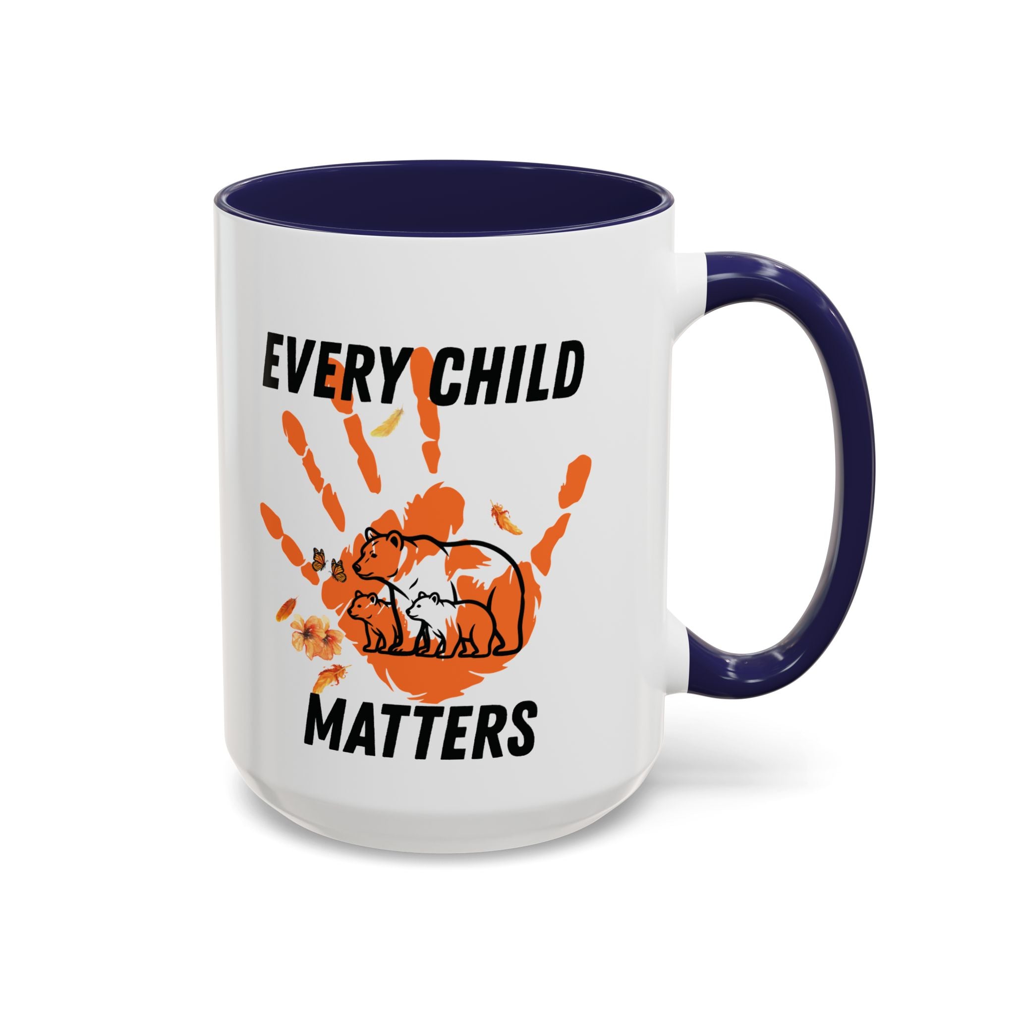 15/11oz Every Child Matters Accent Coffee Mug – Orange Handprint & Bear Memorial