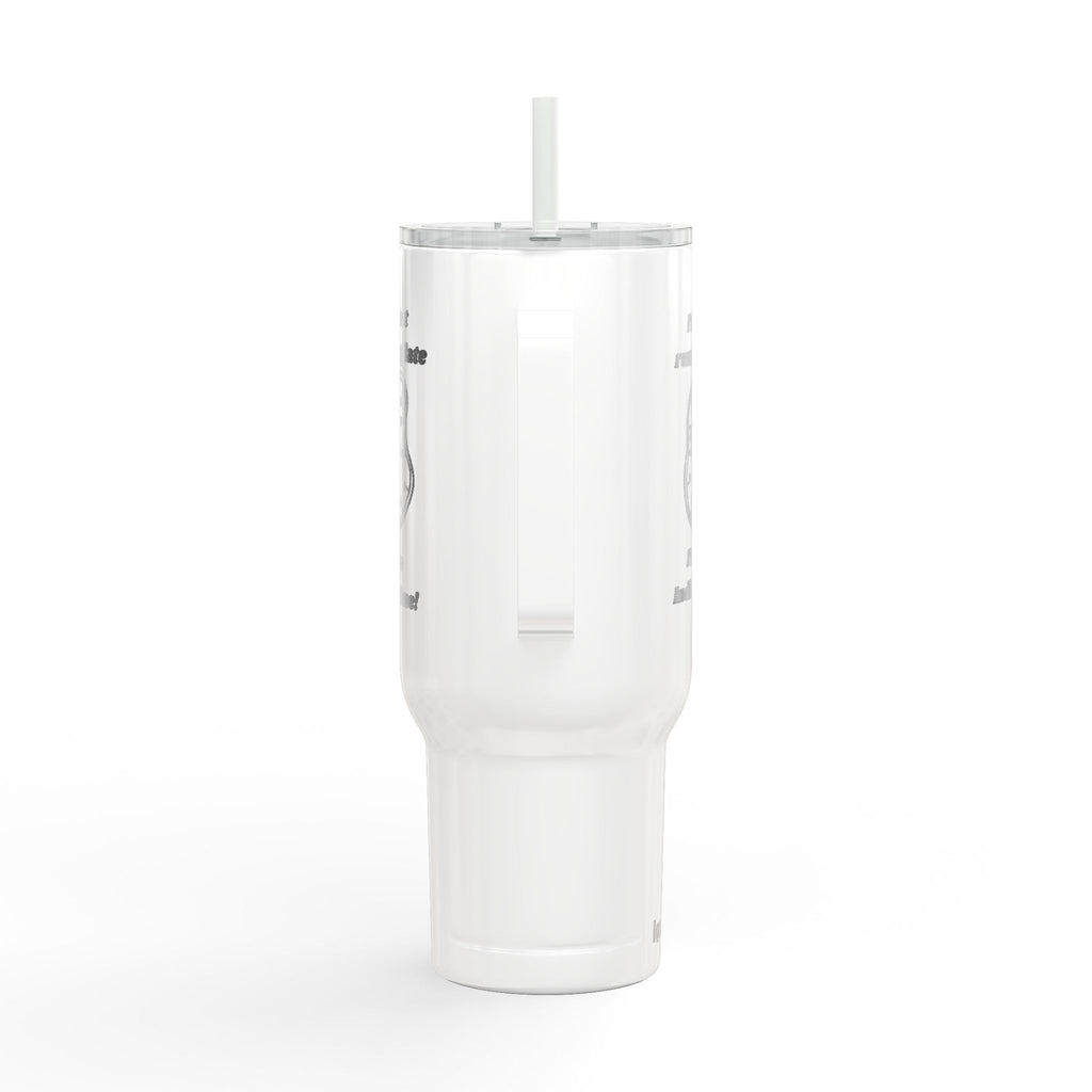 Engraved Insulated Tumbler with Lid & Straw — Funny Melting Clock Design