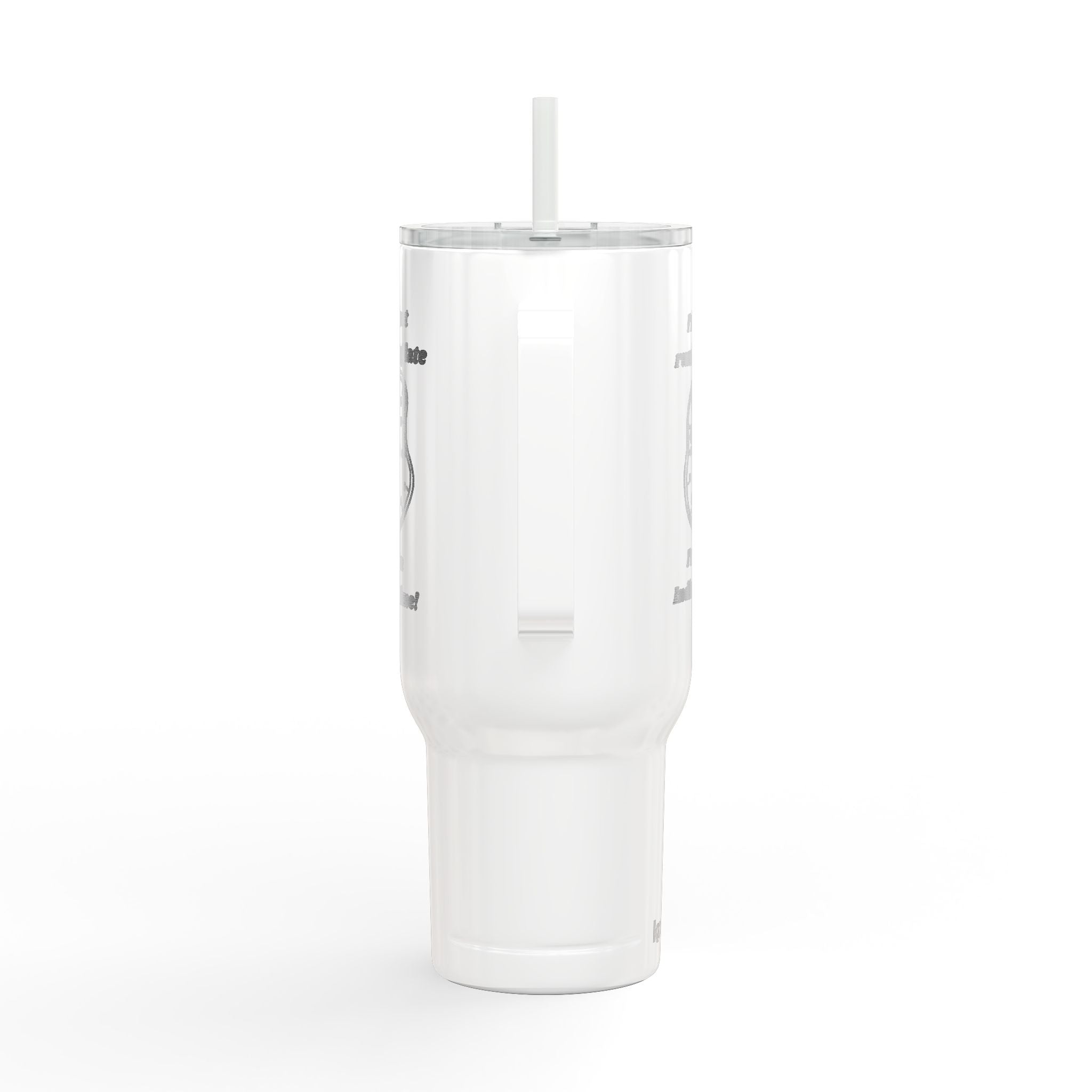 Engraved Insulated Tumbler with Lid & Straw — Funny Melting Clock Design