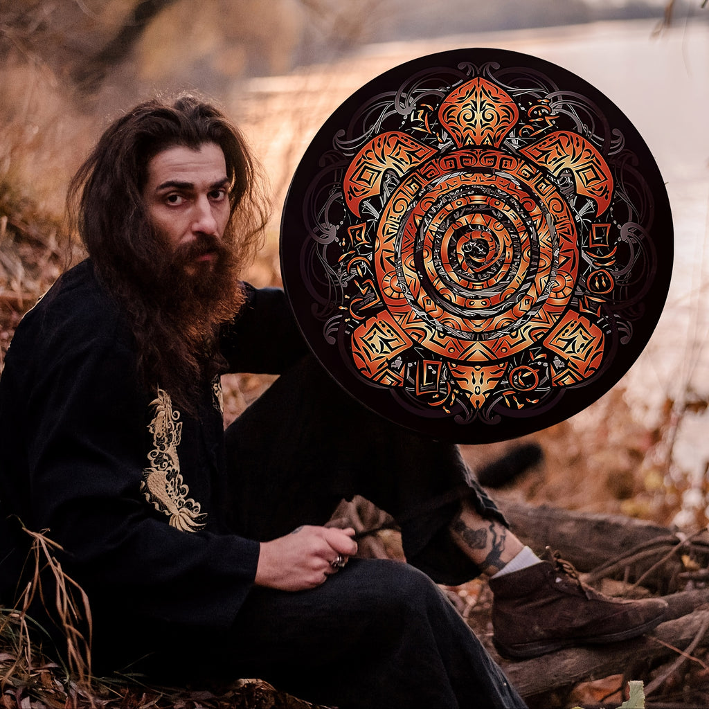 1 X 10 Inch Printed Totem Turtle Drum