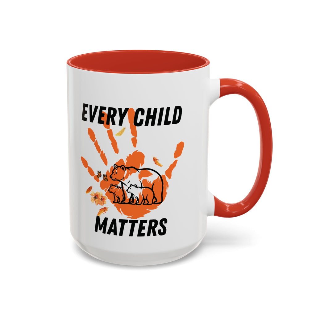 15/11oz Every Child Matters Accent Coffee Mug – Orange Handprint & Bear Memorial