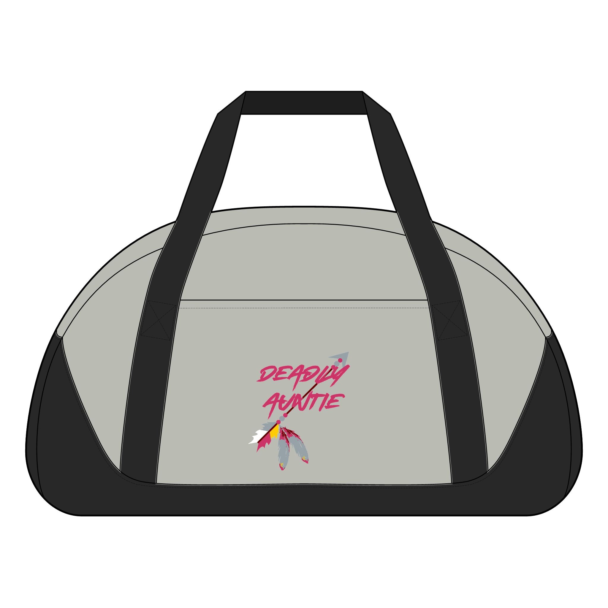 Duffel Bag — “Deadly Auntie” Feather Graphic Travel Gym Bag