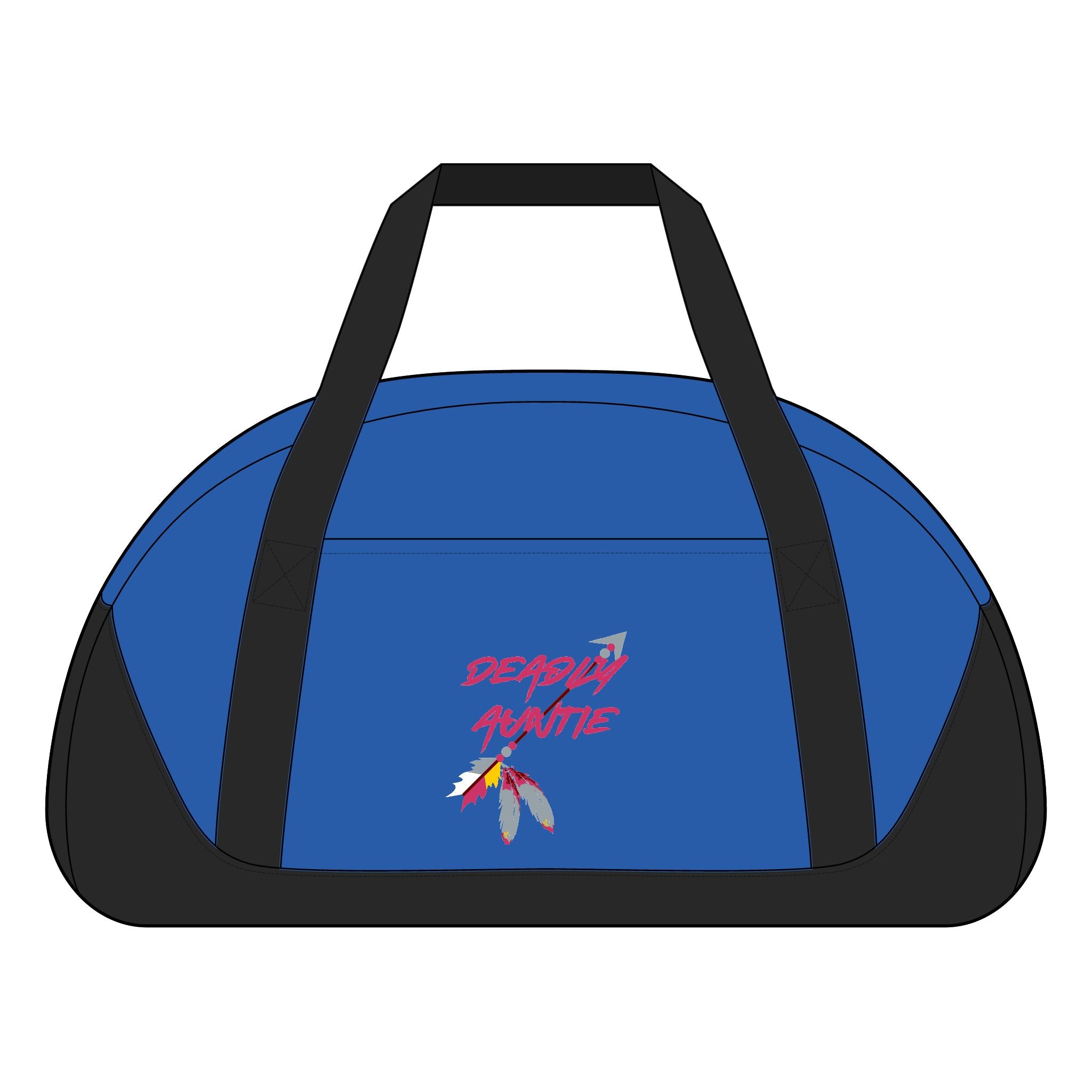 Duffel Bag — “Deadly Auntie” Feather Graphic Travel Gym Bag