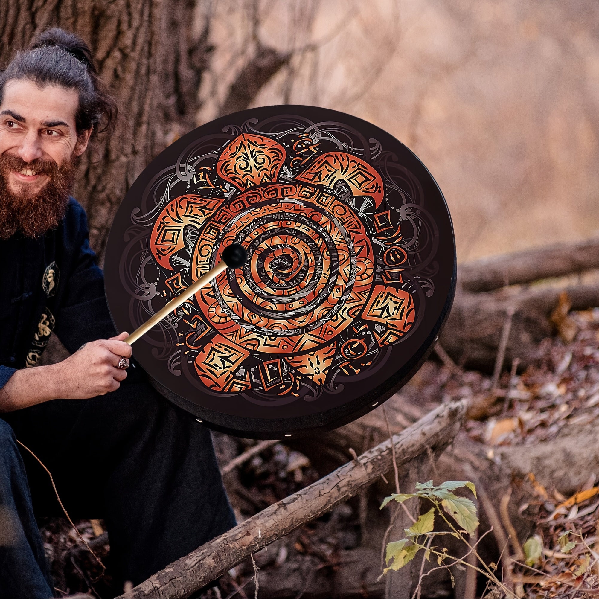 1 X 10 Inch Printed Totem Turtle Drum