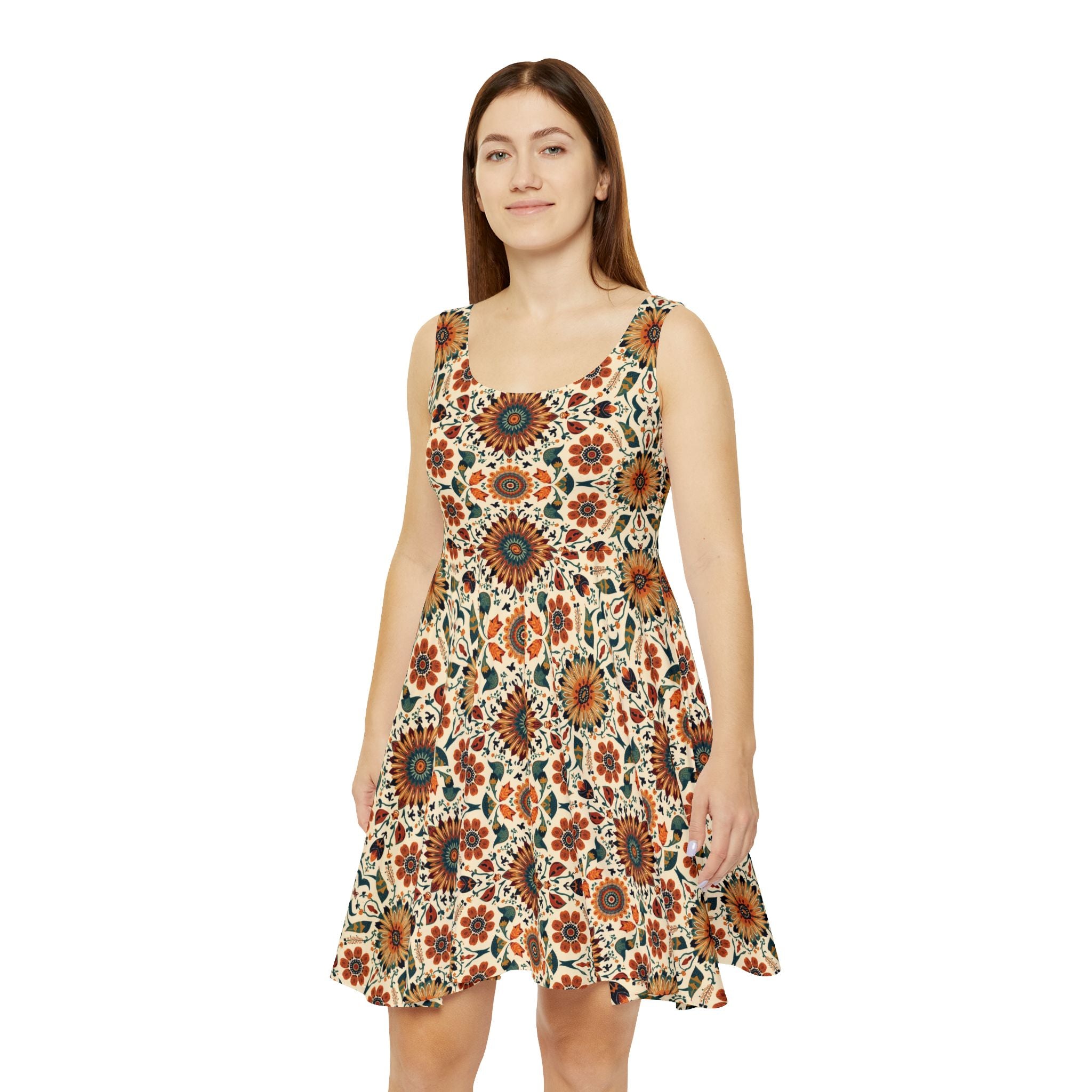 A Woodlands Native Floral Crop Bodice Skater Dress