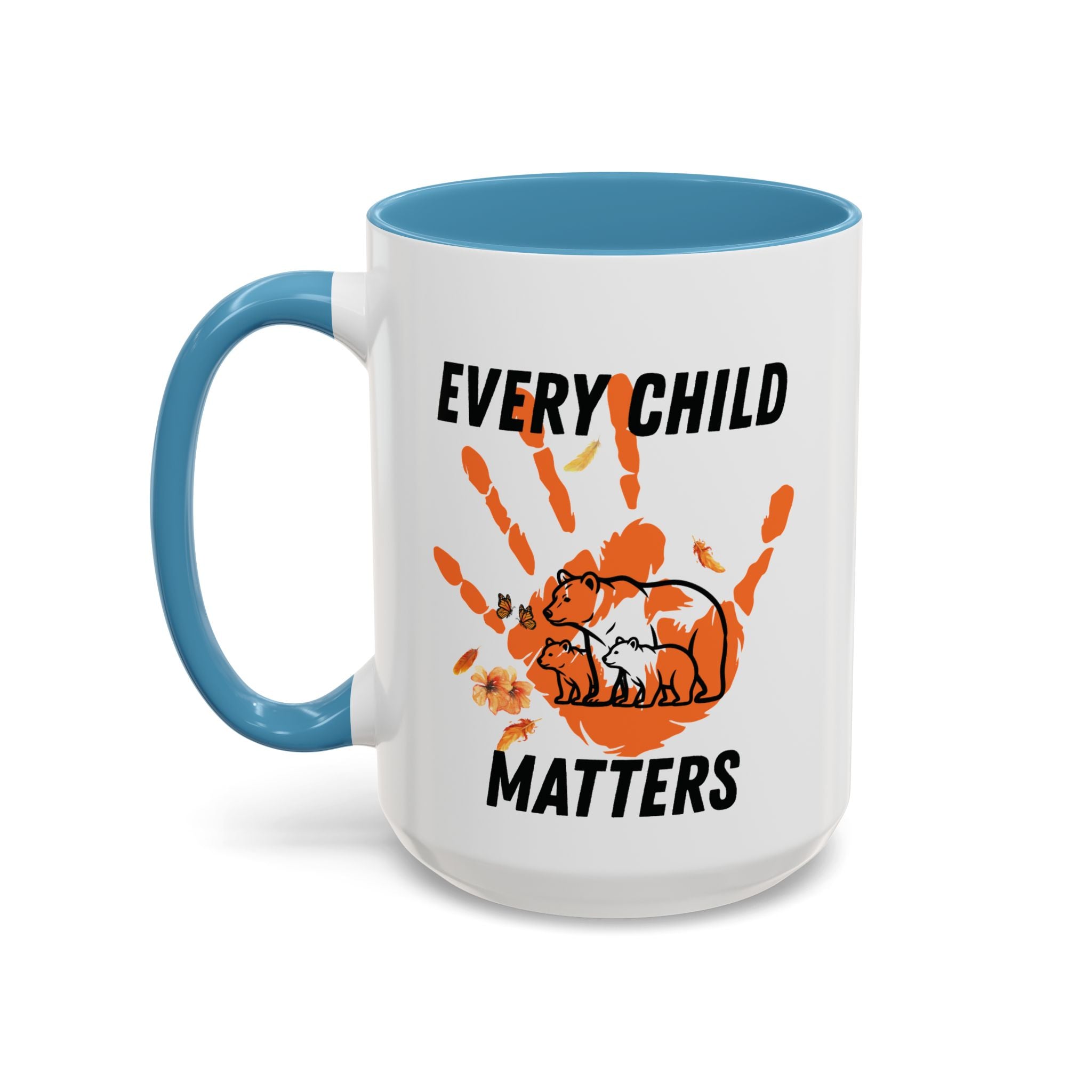 15/11oz Every Child Matters Accent Coffee Mug – Orange Handprint & Bear Memorial