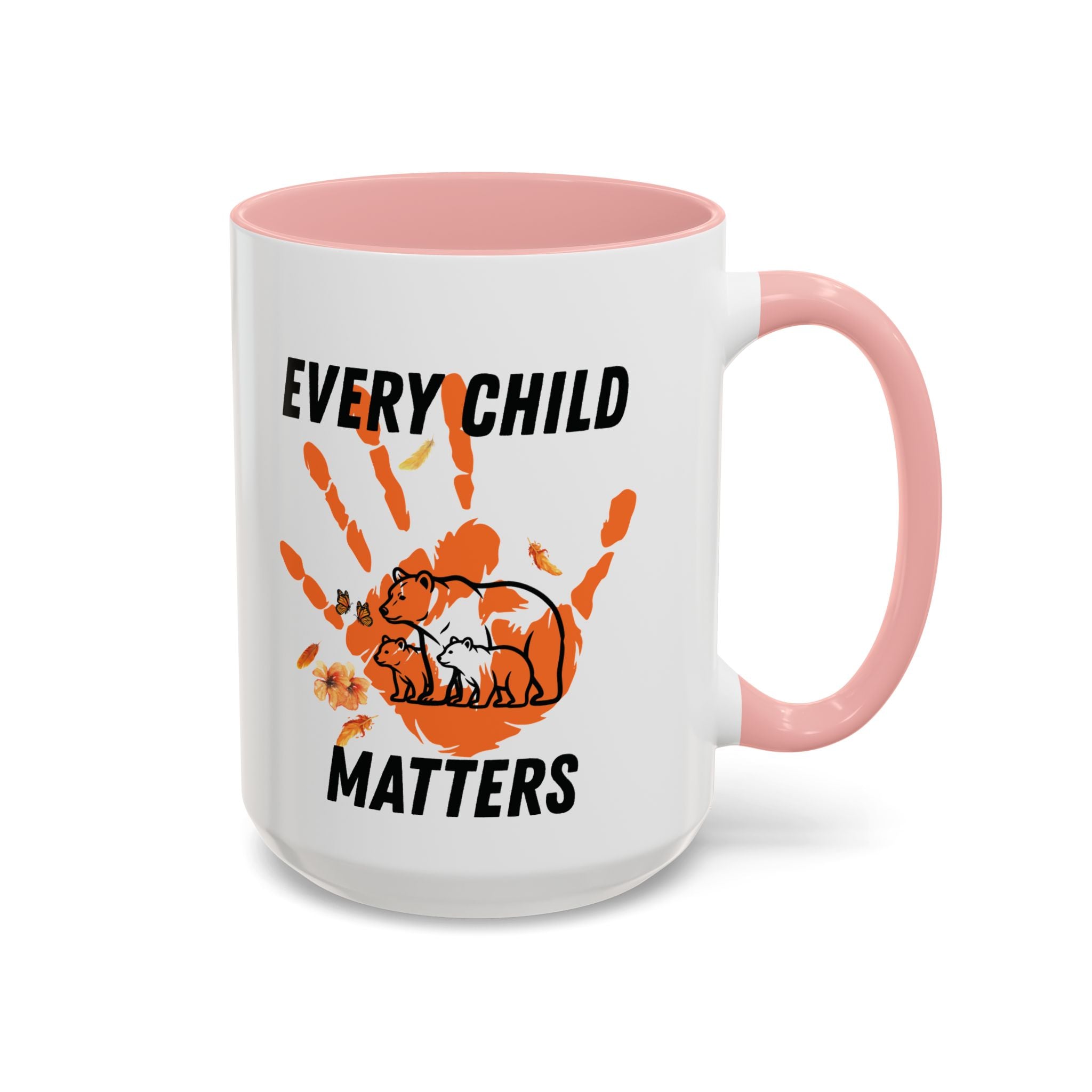 15/11oz Every Child Matters Accent Coffee Mug – Orange Handprint & Bear Memorial