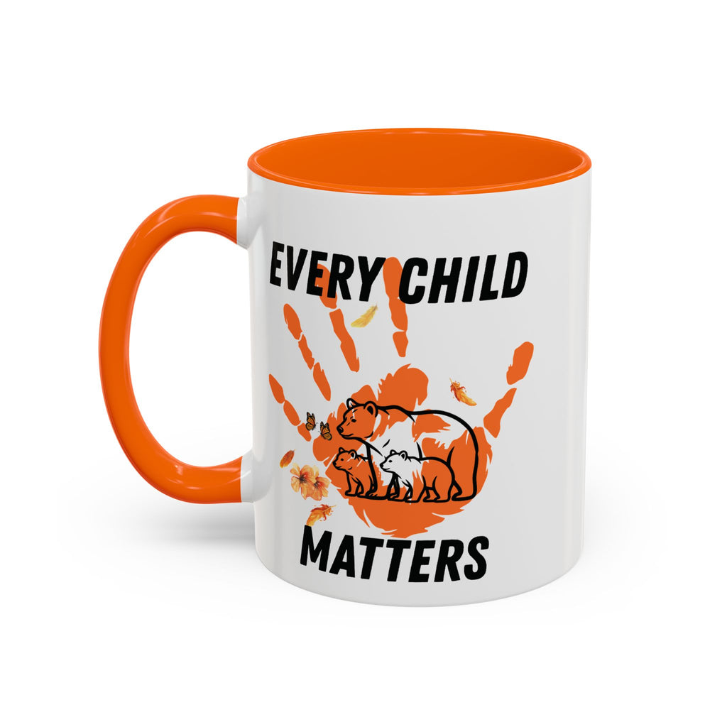 15/11oz Every Child Matters Accent Coffee Mug – Orange Handprint & Bear Memorial