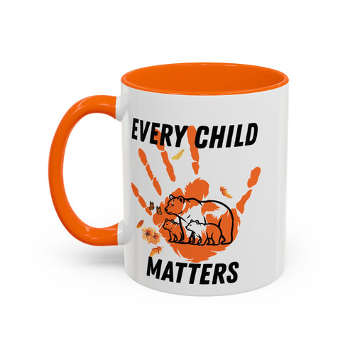 15/11oz Every Child Matters Accent Coffee Mug – Orange Handprint & Bear Memorial