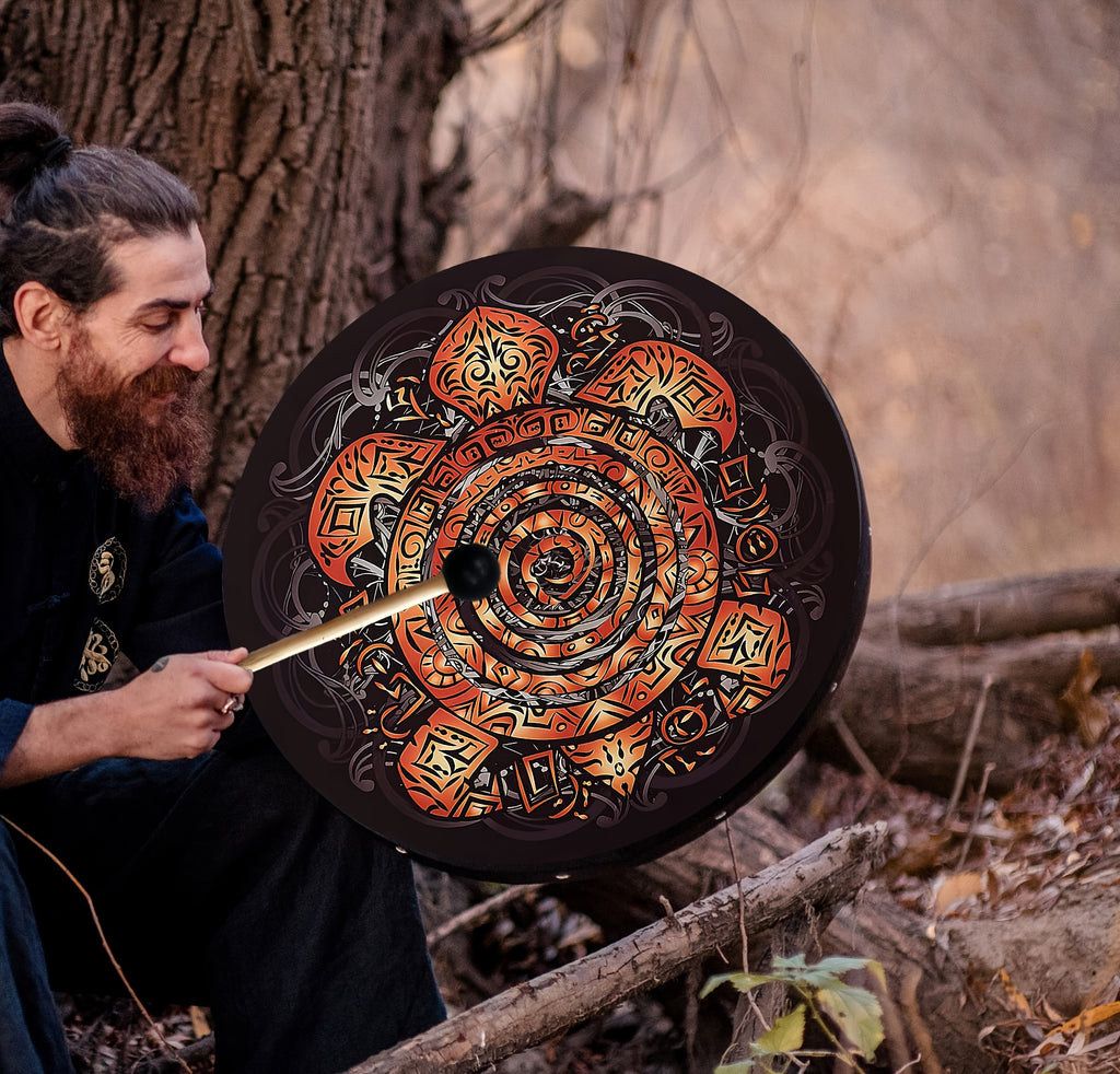 1 X 10 Inch Printed Totem Turtle Drum