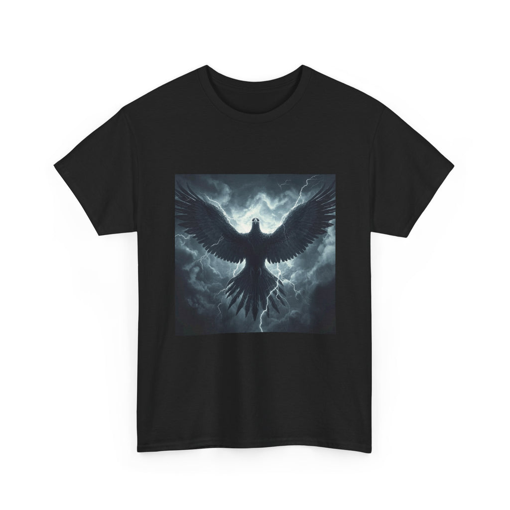 Thunderbird Lightning Graphic Tee — Dark Gothic Bird Storm T‑Shirt