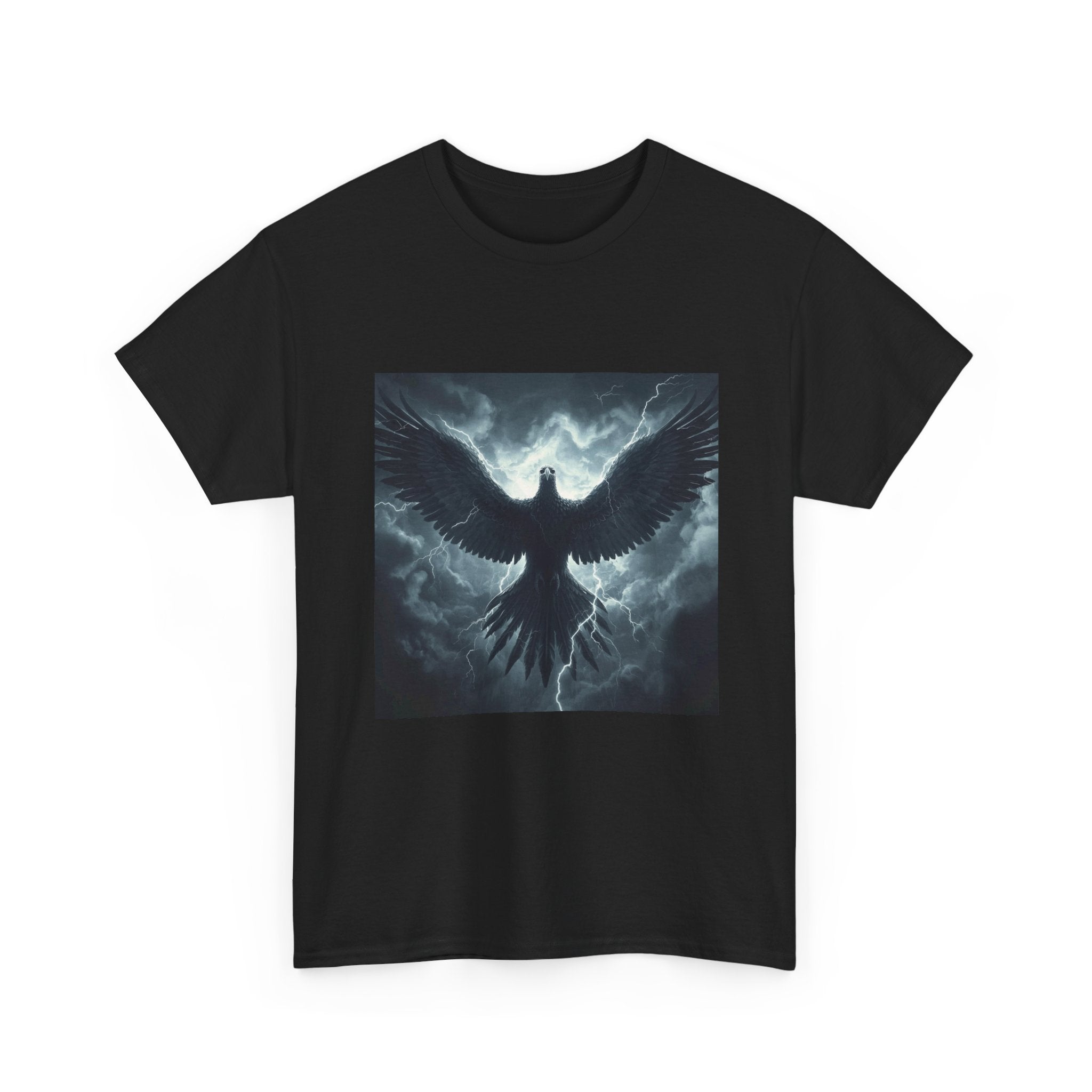 Thunderbird Lightning Graphic Tee — Dark Gothic Bird Storm T‑Shirt