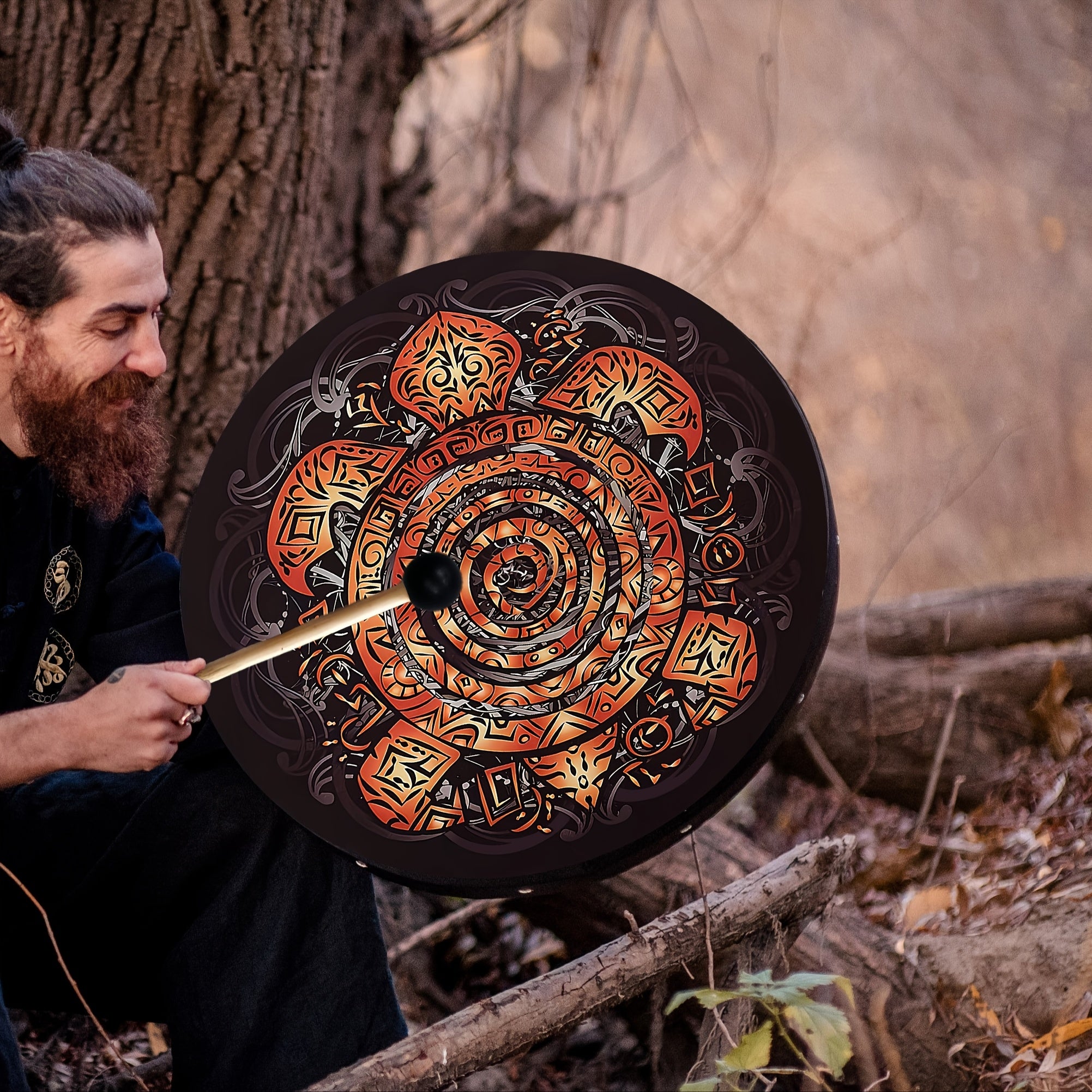 1 X 10 Inch Printed Totem Turtle Drum