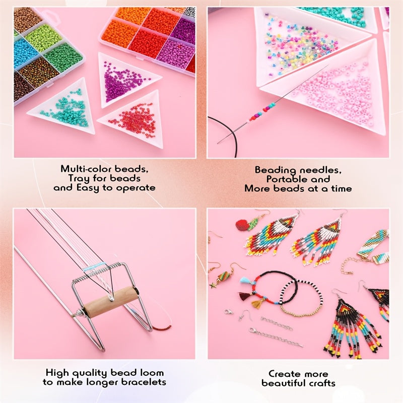 Bead Loom Kit 24000pcs Glass Seed Beads