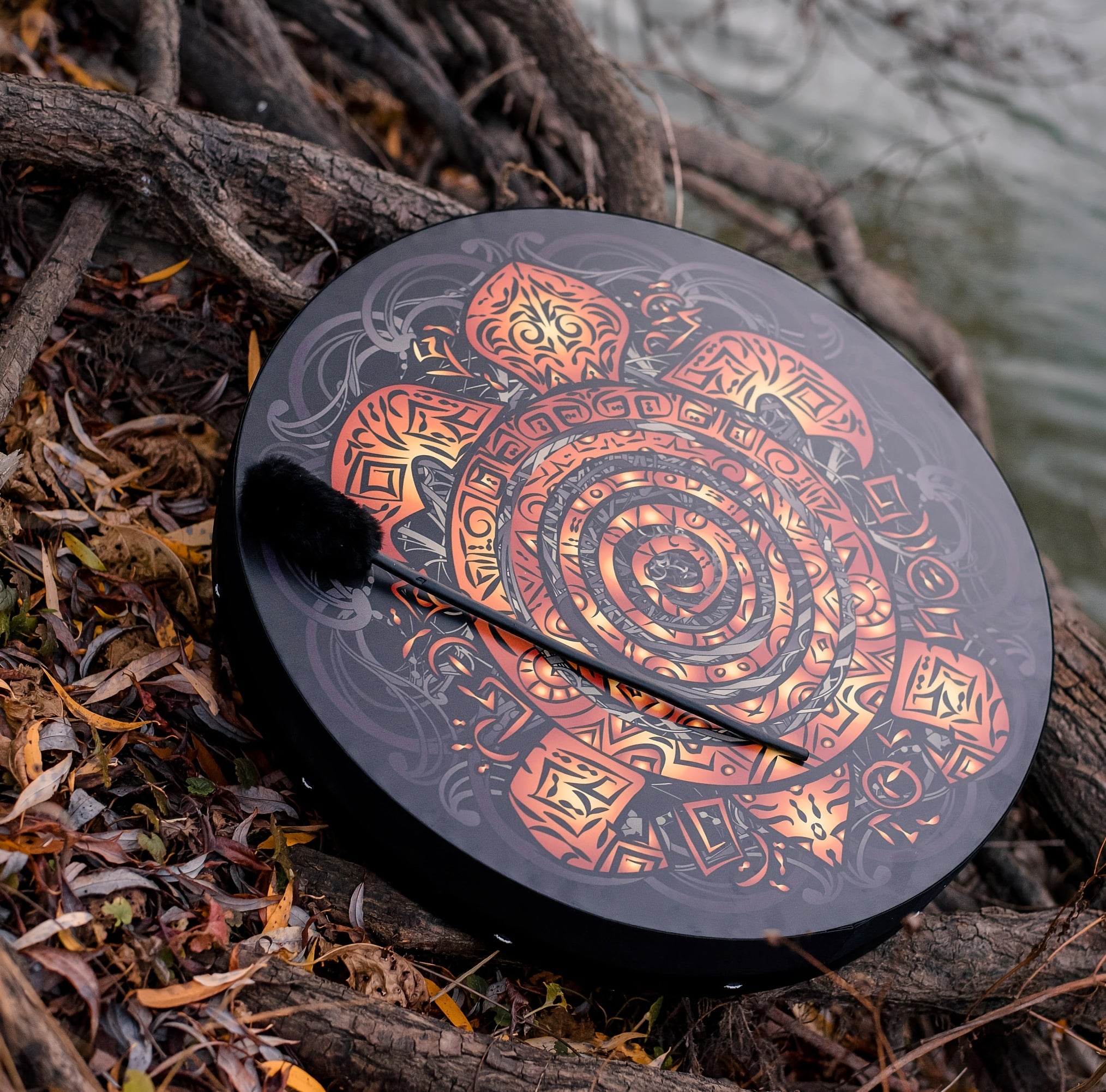 1 X 10 Inch Printed Totem Turtle Drum