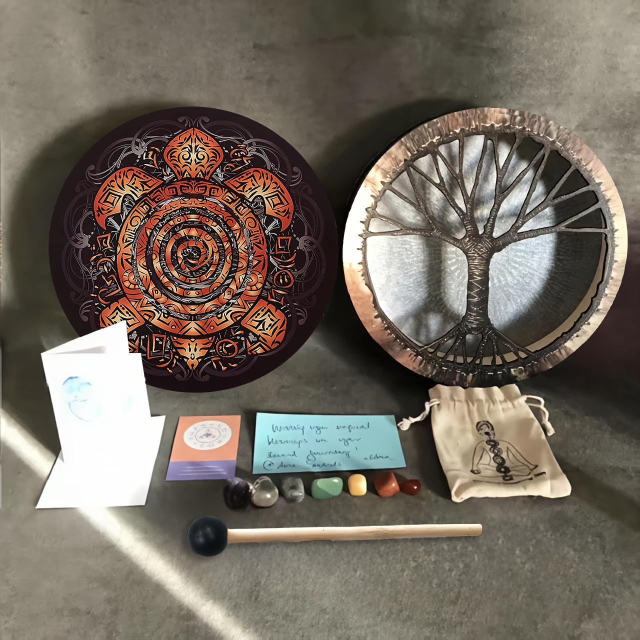 1 X 10 Inch Printed Totem Turtle Drum